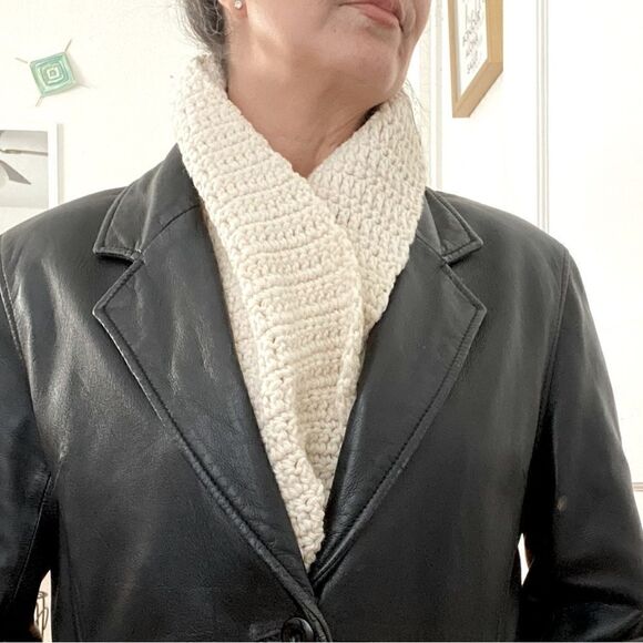 Handmade Crochet 60” 
Scarf neutral Cream Earthy Granola Girl‎ - Picture 7 of 12